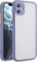 Rechte zijkant Skin Feel Frosted PC + TPU-hoes met verwijderbare kleurenknop voor iPhone 12 (lavendelgrijs)