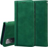 Voor Samsung Galaxy S20 FE 5G Frosted Business Magnetische Horizontale Flip PU Leather Case met houder & kaartsleuf & lanyard (groen)