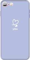 Voor iPhone 6s / 6 Love-heart Letter Pattern Colorful Frosted TPU telefoon beschermhoes (lichtpaars)