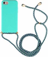 Voor iPhone SE 2020/8/7 TPU anti-val mobiele telefoonhoes met draagkoord (blauw)