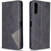 Voor Sony Xperia L4 Rhombus Texture Horizontale Flip Magnetische Leren Case met Houder & Kaartsleuven & Portemonnee (Zwart)