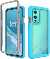 Voor OnePlus 9 Starry Sky Solid Color Series schokbestendige pc + TPU beschermhoes (lichtblauw)