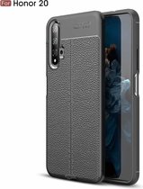 Litchi Texture TPU Shockproof Case voor Huawei Honor 20 (Zwart)