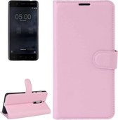 Voor Nokia 5 Litchi Texture Horizontale Flip Leren Case met Houder & Kaartsleuven & Portemonnee (Roze)