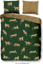 Good Morning Leopards Dekbedovertrek - Eenpersoons - 140x200/220 cm - Groen