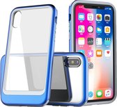 Transparante pc volledige dekking schokbestendige beschermhoes voor iPhone X / XS (blauw)