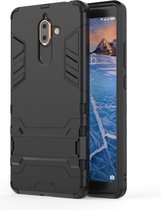 Shockproof PC + TPU Case voor Nokia 7 Plus 2018, met houder (zwart)