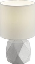 LED Tafellamp - Tafelverlichting - Iona Pikanto - E14 Fitting - Rond - Mat Wit - Beton