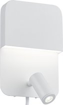 LED Wandlamp - Iona Liona - 7W - Warm Wit 3000K - Rechthoek - Mat Wit - Aluminium