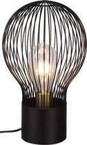 LED Tafellamp - Tafelverlichting - Iona Divo - E27 Fitting - Rond - Mat Zwart - Aluminium