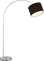 LED Vloerlamp - Iona Hotia - E27 Fitting - Verstelbaar - Rond - Mat Zwart - Aluminium