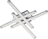 LED Plafondlamp - Plafondverlichting - Iona Staton - 16W - Warm Wit 3000K - Vierkant - Mat Chroom - Aluminium