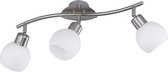 LED Plafondspot - Iona Frudo - 12W - E14 Fitting - Warm Wit 3000K - 3-lichts - Rond - Mat Nikkel - Aluminium