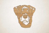 Wanddecoratie - Hond - Rottweiler 5 - M - 64x60cm - Eiken - muurdecoratie - Line Art