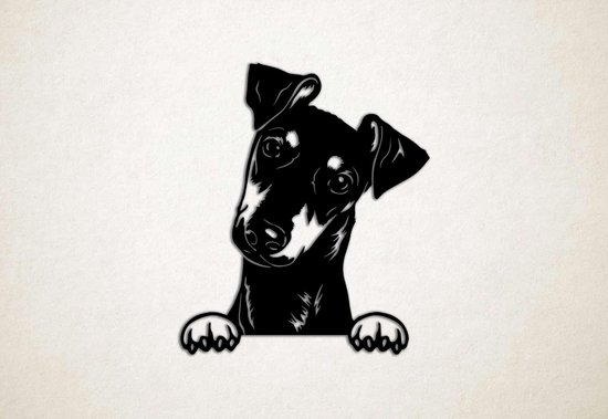 Wanddecoratie - Hond - Manchester Terrier 2 - M - 70x60cm - Zwart - muurdecoratie - Line Art