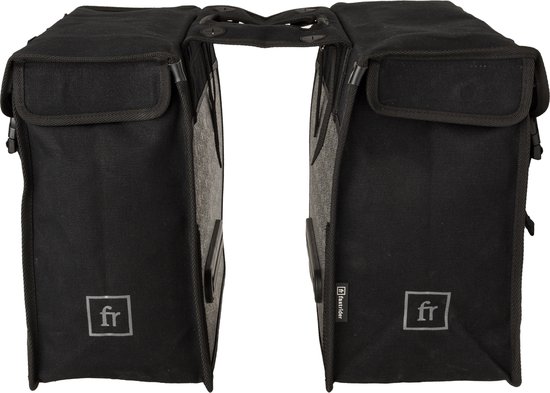 Fastrider Canvas Hybride 93 Dubbele Fietstas Zwart - 41L van FastRider — afbeelding 2