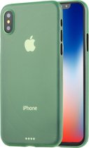 Apple iPhone Xs Hoesje - Mobigear - Ultra Thin Serie - Hard Kunststof Backcover - Groen - Hoesje Geschikt Voor Apple iPhone Xs