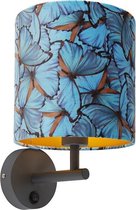 QAZQA - Moderne Wandlamp voor binnen - 1 lichts - D 230 mm - Blauw -  Woonkamer | Slaapkamer | Keuken