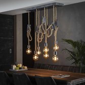 Hanglamp 7-Lichtbronnen - Naturel - Lamp Touw 3+4 - Giga Meubel