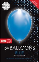 Wefiesta Ballon Led 25 Cm Latex Blauw 5 Stuks