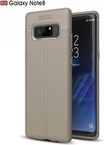 Hoesje voor Samsung Galaxy Note 8, soft case in extra luxe beige TPU leer, backcover