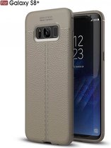 Hoesje voor Samsung Galaxy S8 Plus, soft case in extra luxe beige TPU leer, backcover