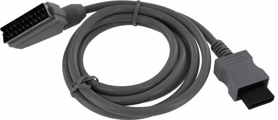 Scart AV kabel geschikt voor Nintendo Wii, Wii Mini en Wii-U / grijs - 1,8 meter - Dolphix