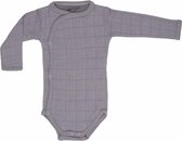 Lodger Omslag Romper Lange Mouw - Maat 80 - Romper Solid - 100% Katoen - Elastisch - Handige Overslag - Extra Laag Geprijsd - Unisex - Grijs