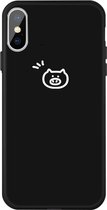 Voor iPhone XS / X Small Pig Pattern Colorful Frosted TPU Phone beschermhoes (zwart)