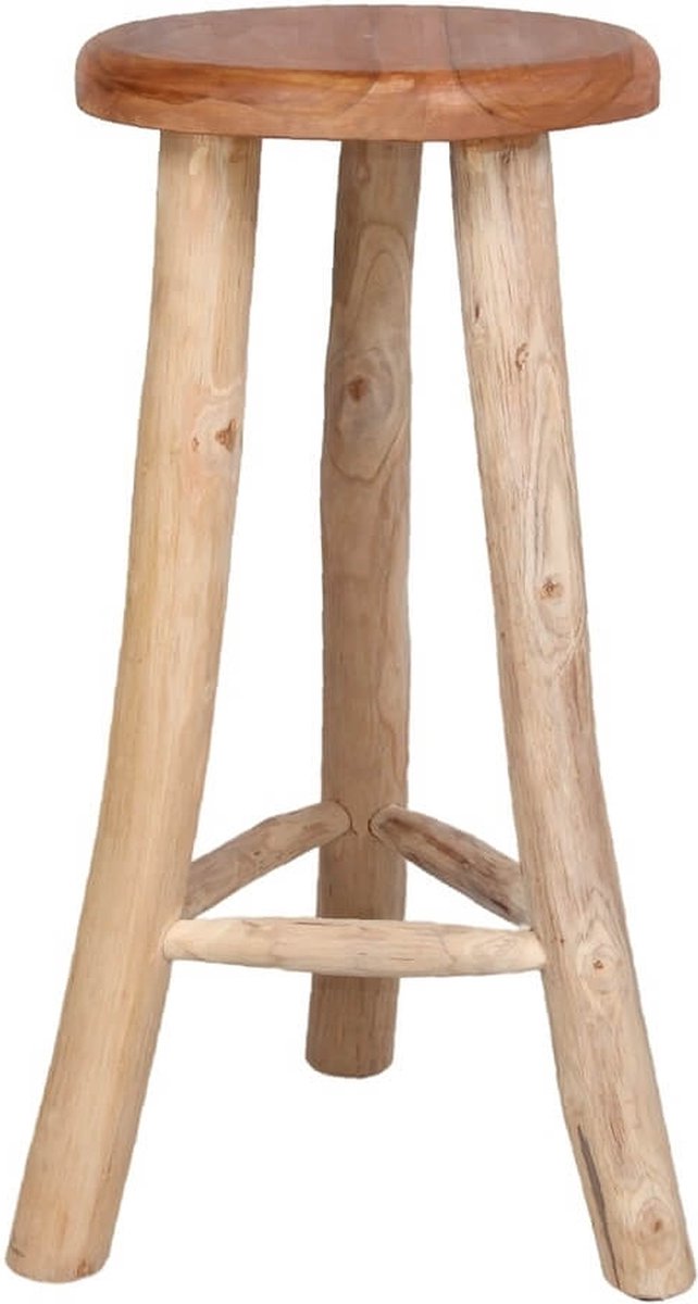 Teakhouten Barkruk - 75 x 35 cm - Naturel
