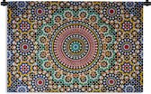 Wandkleed Marokkaanse mozaïek - Een bovenaanzicht van Marokkaans mozaïek Wandkleed katoen 120x80 cm - Wandtapijt met foto