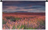 Tapisserie Calme - Champ de lavande au coucher du soleil calme Tapisserie murale en coton 60x40 cm - Tapisserie murale avec photo