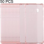 50 stuks 0,75 mm dropproof transparant TPU-hoesje voor Galaxy Note9 (roze)