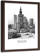 Foto in frame ,  Paleis van Cultuur in Warschau  , 80x120cm , Zwart wit , wanddecoratie