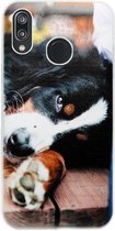 ADEL Siliconen Back Cover Softcase Hoesje Geschikt voor Huawei P20 Lite (2018) - Berner Sennenhond