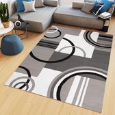 Tapiso Maya Vloerkleed Grijs Tapijt Woonkamer Modern Kleed Maat- 120x170