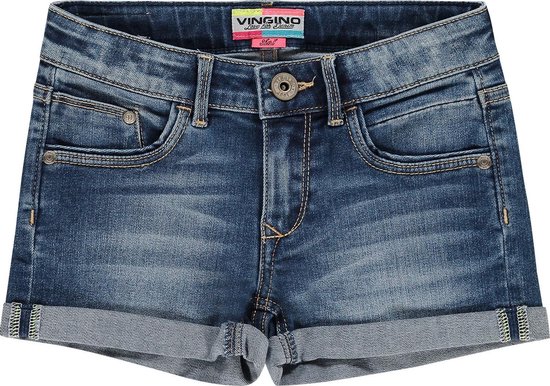 Vingino Meisjes Jeans short - Mid Blue Wash - Maat 92