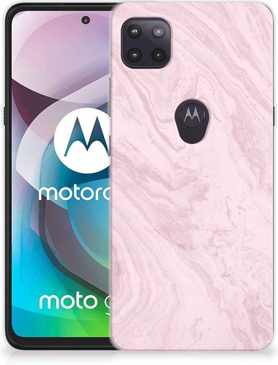 Motorola Moto G 5G TPU Siliconen Hoesje Marble Pink - Origineel Cadeau Vriendin