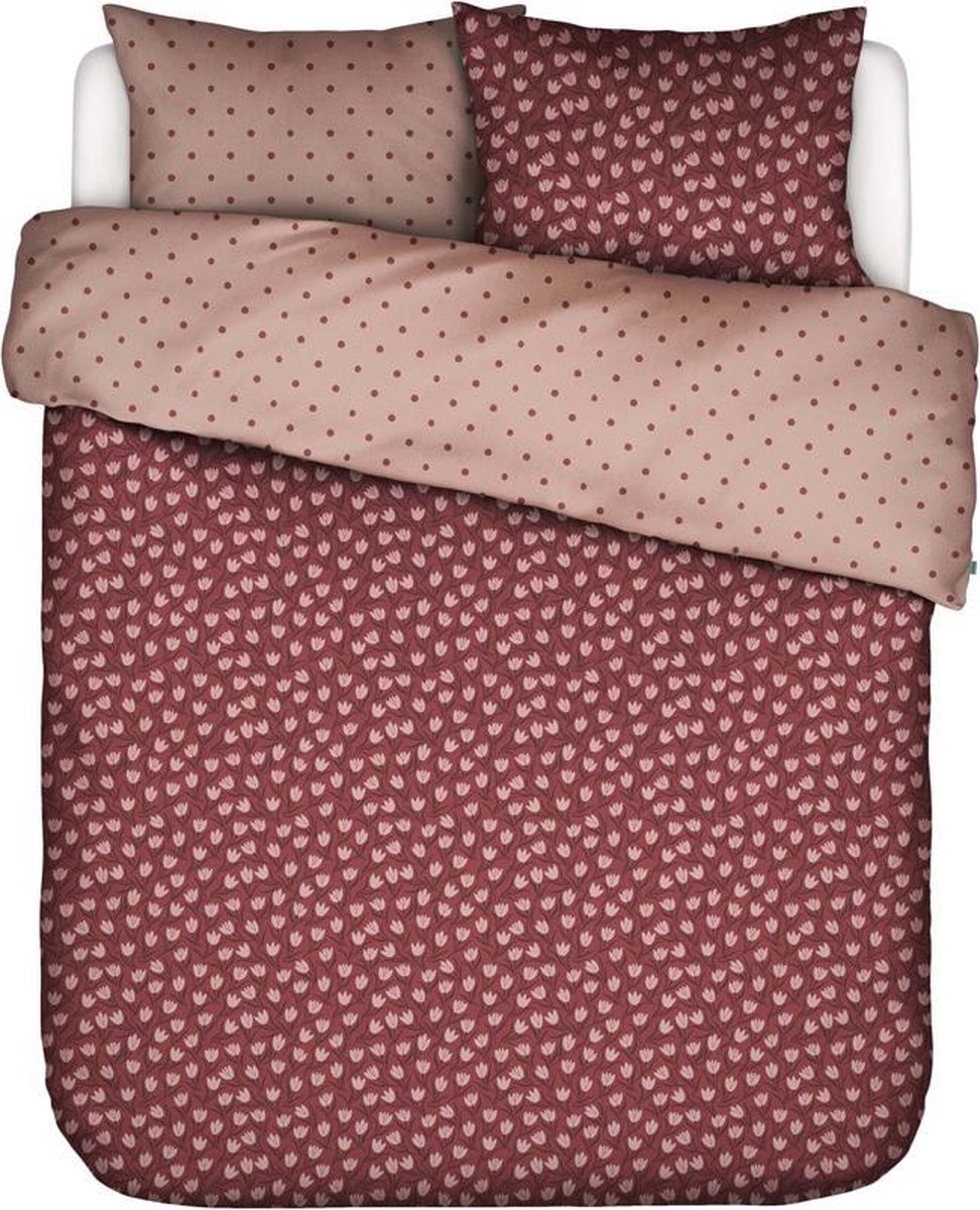 Covers&Co dekbedovertrek  Tulip Mania red - 1-persoons (140x200/220 cm incl. 1 sloop)