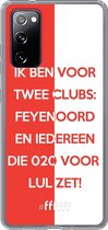 6F hoesje - geschikt voor Samsung Galaxy S20 FE - Transparant TPU Case - Feyenoord - Quote #ffffff