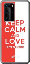 6F hoesje - geschikt voor Huawei P40 Pro -  Transparant TPU Case - Feyenoord - Keep calm #ffffff
