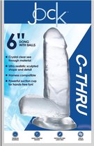 6 Inch C-Thru Dong with Balls - Clear - Realistic Dildos