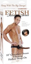 10" Chocolate Dream Vibrating Hollow Strap-On - Strap On Vibrators