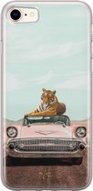 iPhone SE 2020 hoesje - Chill tijger - Soft Case Telefoonhoesje - Print - Multi