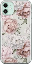 iPhone 11 hoesje - Klassieke bloemen - Soft Case Telefoonhoesje - Bloemen - Beige
