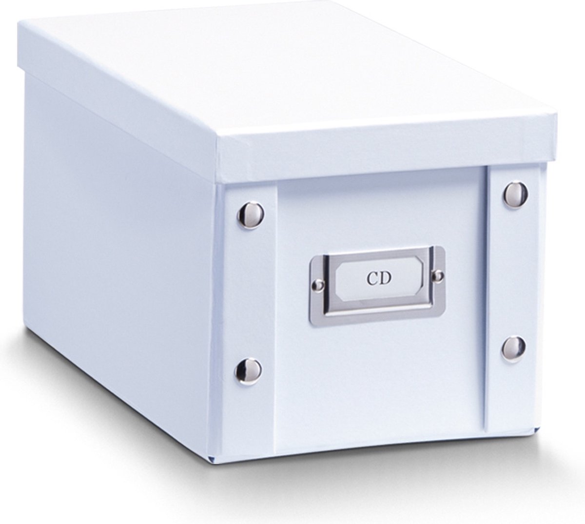 Zeller Present Opbergboxen met deksel 16,5x28x15 cm wit - Wit - Opvouwbaar - Small