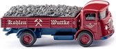 Wiking Miniatuurvrachtwagen Büssing 4500 Kohlen Wuttke 1:87 Rood