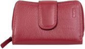 Portemonnee dames Mika leer met verschillende vakken. Rood. 13,5x9,5x3 cm JU-80022504