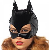 Leg avenue - rollenspelkleding - catwoman - latex katten masker - zwart