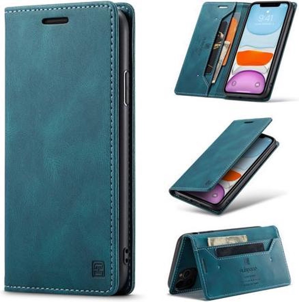 AutSpace - Hoesje geschikt voor iPhone 11 Pro Max - Wallet Book Case - Magneetsluiting - met RFID bescherming - Blauw